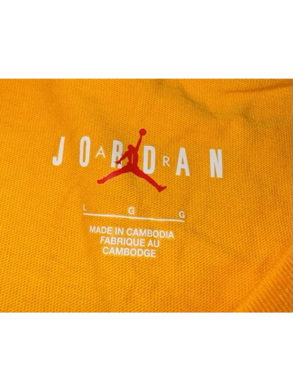NWT Air Jordan Embroidered Jumpman T-Shirt Mens Size L Yellow Black DC7485-705